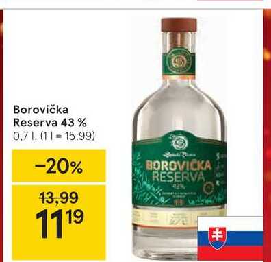 Borovička Reserva 43 %, 0,7 l