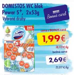 DOMESTOS WC blok Power 5+ 2 x 53 g