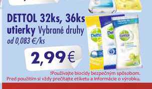 DETTOL utierky 32 - 36 ks  