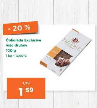 Čokoláda Exclusive viac druhov 100 g