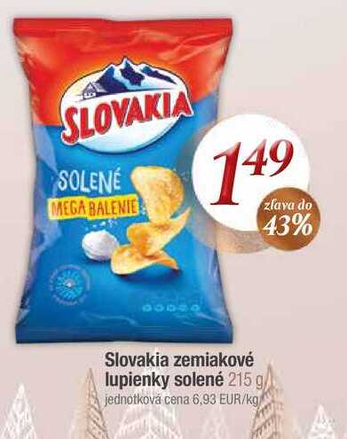 Slovakia zemiakové lupienky solené 215 g