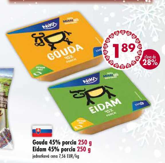 Gouda 45% porcia 250 g
