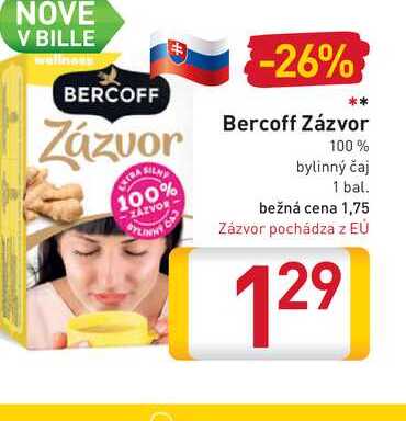 Bercoff Zázvor 100 % bylinný čaj