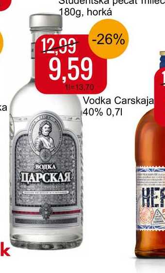 Vodka Carskaja 40% 0,7 l
