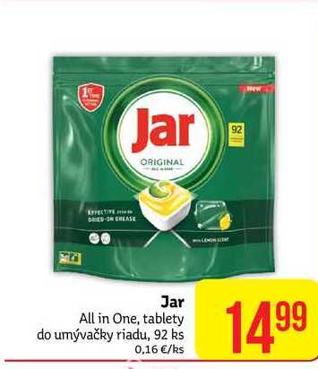 Jar All in One, tablety do umývačky riadu, 92 ks 0.16 €/ks  