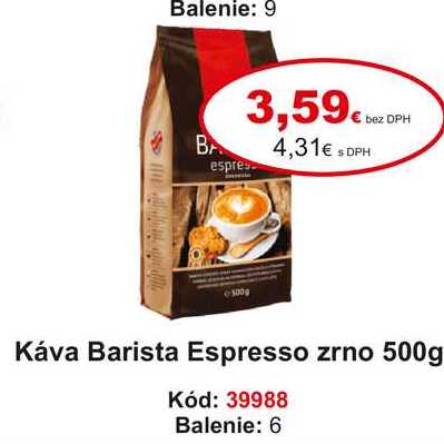 Káva Barista Espresso zrno 500g