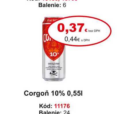 Corgoň 10% 0,55 l