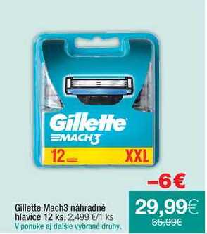 Gillette Mach3 náhradné hlavice 12 ks 