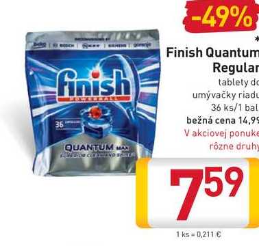   Finish Quantum Regular tablety do umývačky riadu 36 ks 