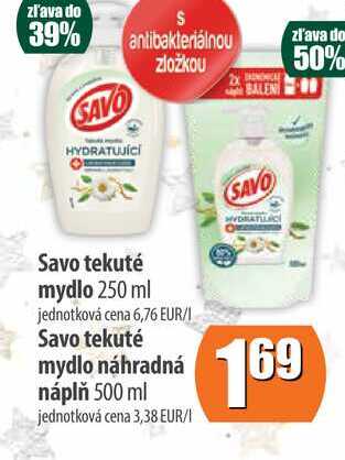 Savo tekuté mydlo náhradná náplň 500 ml 