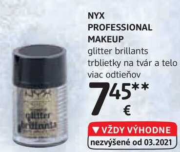 NYX PROFESSIONAL MAKEUP glitter brillants trblietky na tvár a telo, viac odtieňov