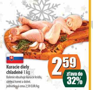 Kuracie diely chladené 1 kg