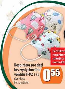 Respirátor pre deti bez výdychového ventilu FFP2 1 ks