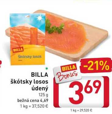 BILLA škótsky losos údený 125 g