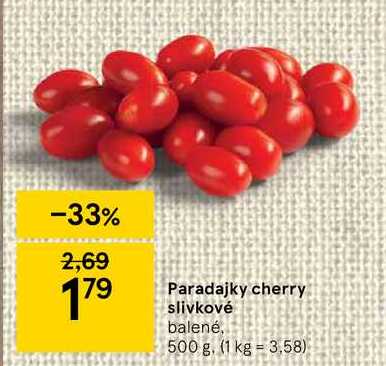 Paradajky cherry slivkové, 500 g
