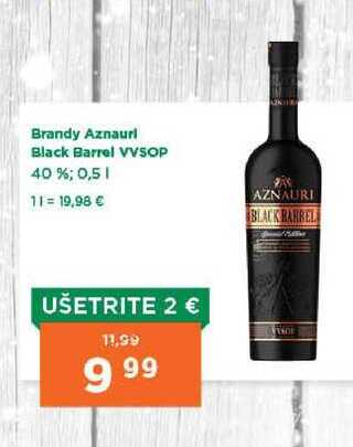 Brandy Aznauri Black Barrel VVSOP 40 %; 0,5 l