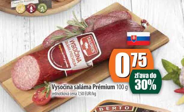 Vysočina saláma Prémium 100g
