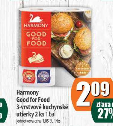 Harmony Good for Food 3-vrstvové kuchynské utierky 2 ks