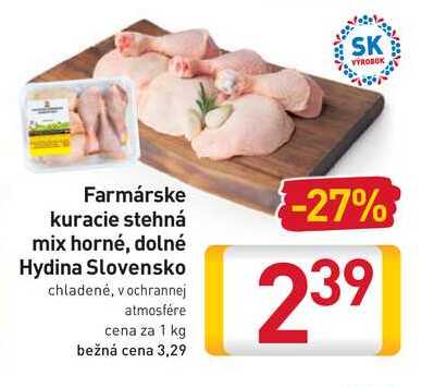 Farmárske kuracie stehná mix horné, dolné Hydina Slovensko 1 kg