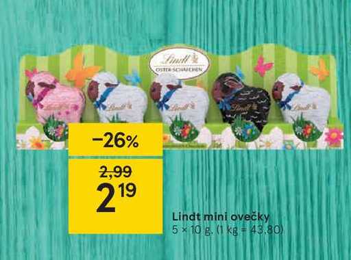 Lindt mini ovečky, 5 x 10 g