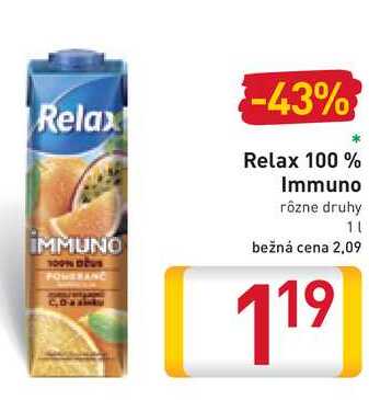 Relax 100% Immuno 1 l v akcii | Zlacnene.sk