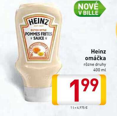  Heinz omáčka rôzne druhy 400 ml  