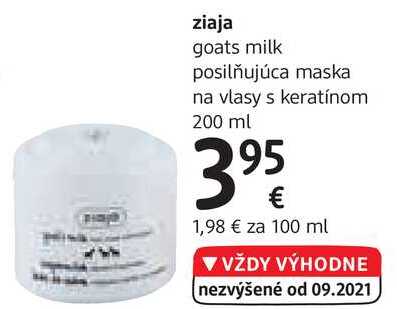 ziaja posilňujúca maska na vlasy, 200 ml