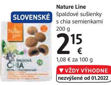 Nature Line špaldové sušienky, 200 g