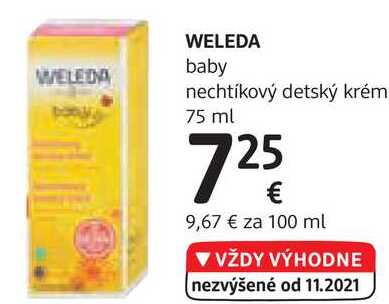 WELEDA baby nechtíkový detský krém, 75 ml 