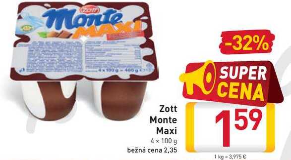  Zott Monte Maxi 4 x 100 g 