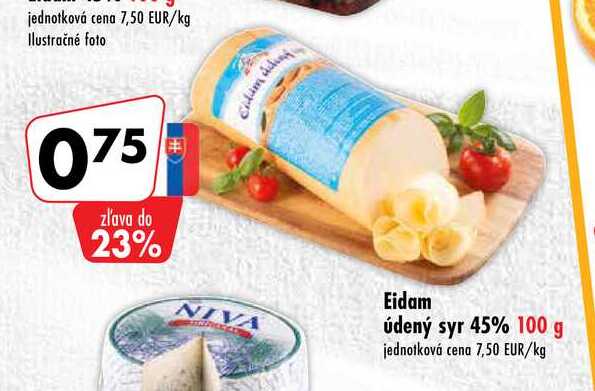 Eidam údený syr 45% 100 g