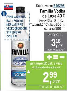 Familia Vodka de Luxe 40% 500ml