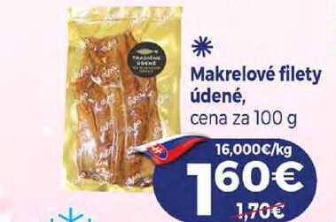 Makrelové filety údené, cena za 100 g
