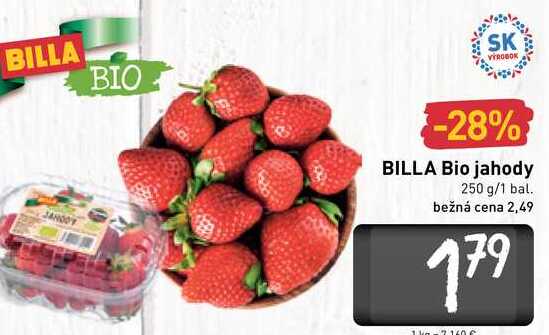  BILLA Bio jahody 250 g  