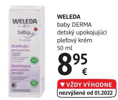 WELEDA baby DERMA detský upokojujúci pleťový krém, 50 ml