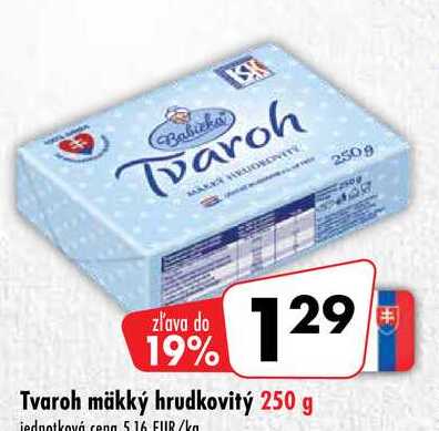 Tvaroh mäkký hrudkovitý 250 g