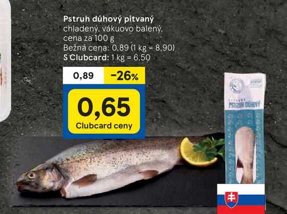 Pstruh dúhový pitvaný, 100 g