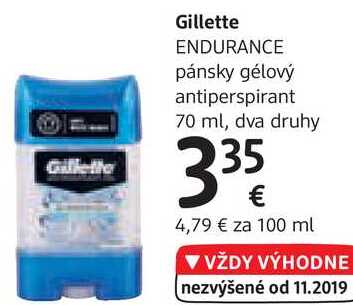 Gillette ENDURANCE pánsky gélový antiperspirant, 70 ml