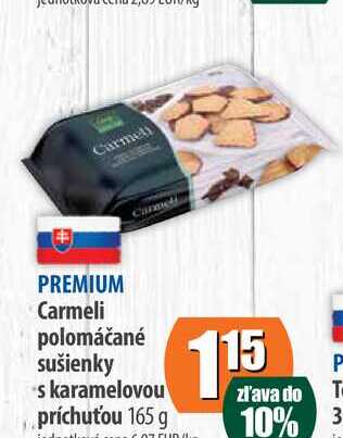 Carmeli polomáčané sušienky s karamelovou príchuťou 165 g 