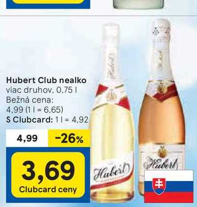 Hubert Club nealko, 0,75 l