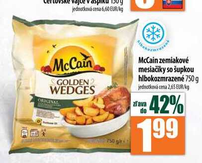 McCain zemiakové mesiačiky so šupkou hlbokozmrazené 750 g 