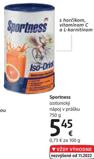 Sportness izotonický nápoj v prášku, 750 g 