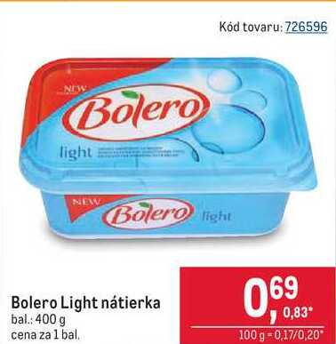 Bolero light nátierka bal.: 400 g