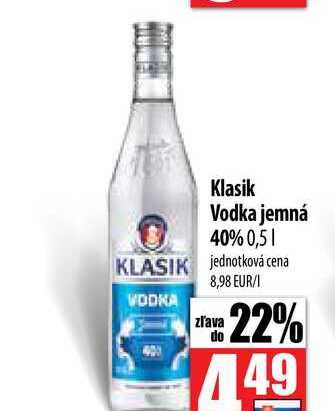 Klasik Vodka jemná 40% 0,5 l