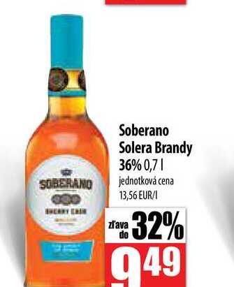 soberano Solera Brandy 36% 0,7 l