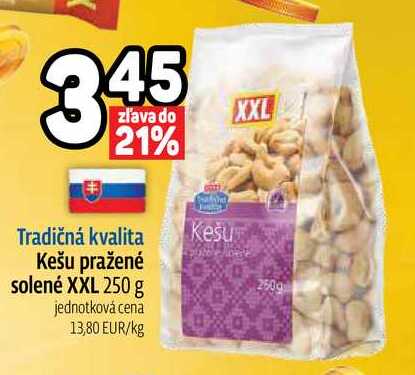 Kešu pražené solené XXL 250 g