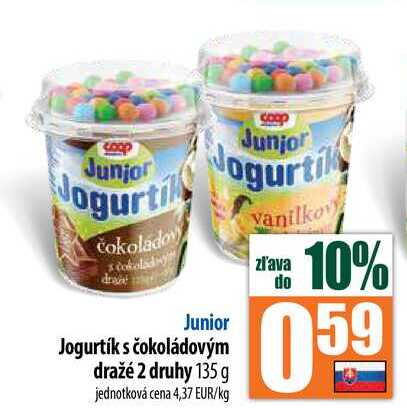 Jogurtík s čokoládovým dražé 2 druhy 135 g 