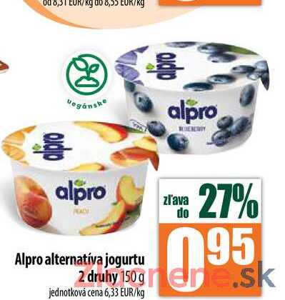 Alpro alternatíva jogurtu 2 druhy 150g