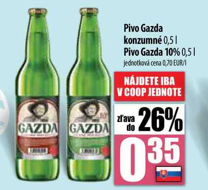 Pivo Gazda konzumné 0,5 l