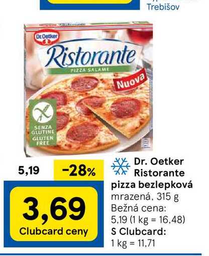Dr. Oetker Ristorante pizza bezlepková mrazená, 315 g
